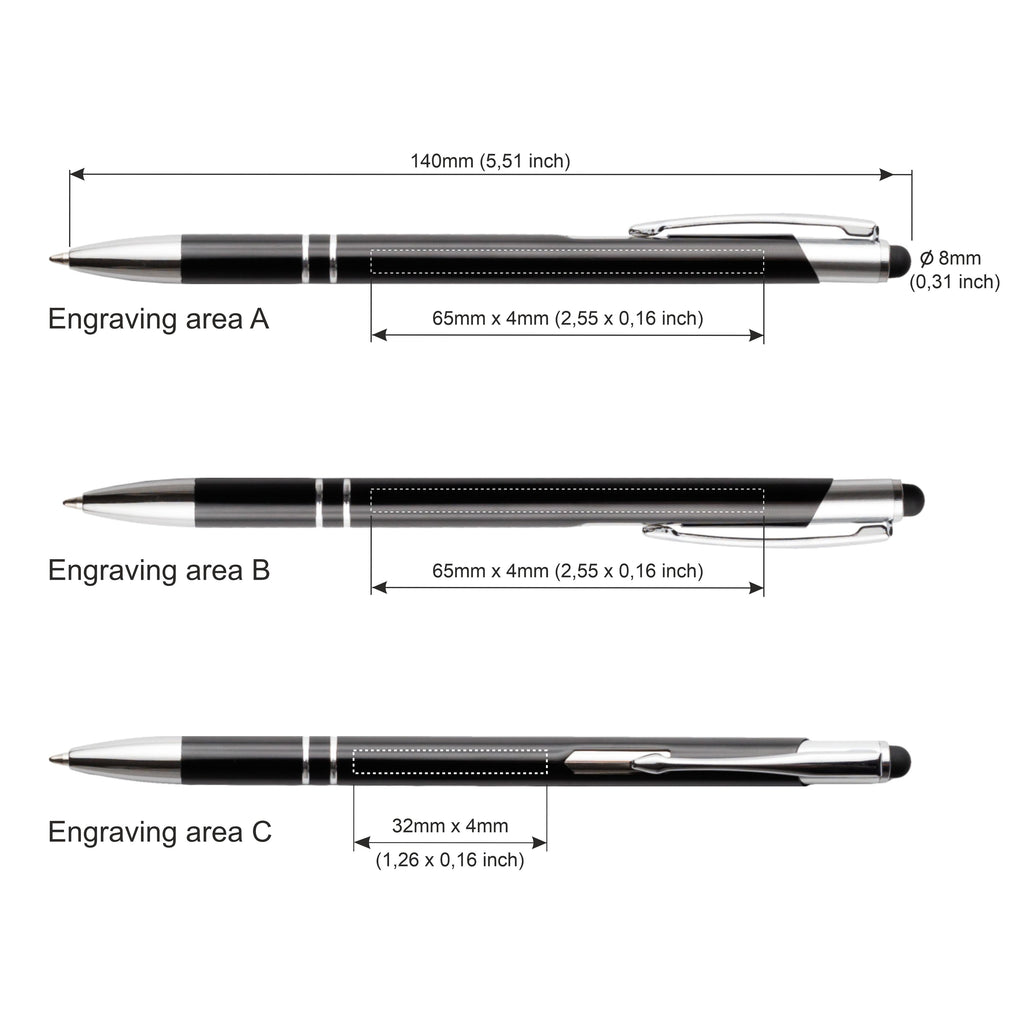 Długopis metalowy BELLO TouchPen z Twoim grawerem - 500szt.
